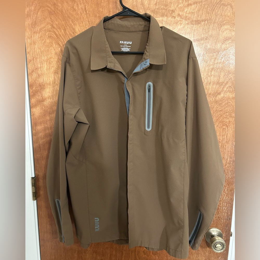 Kuiu Shirt Mens XL Brown Tiburon Long Sleeve Snap Button Up Lightweight UPF